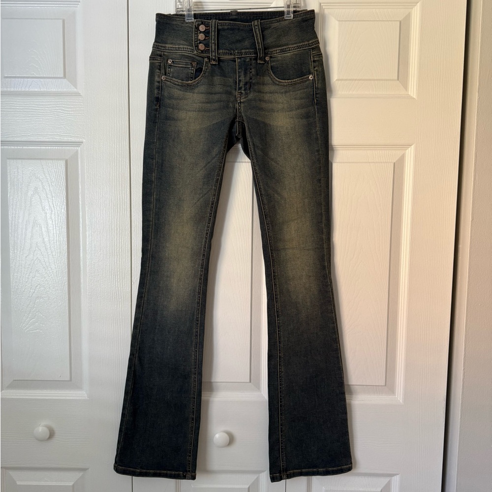 Flared Lowrise Dark Jeans Urban Outfitters